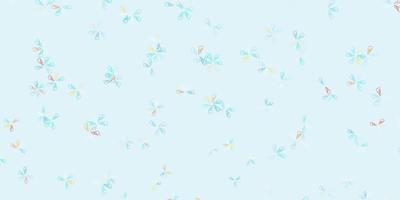 Light blue, yellow vector abstract layout with leaves.