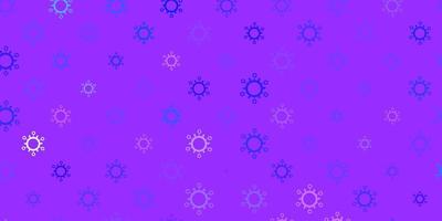 Light purple vector background with covid-19 symbols