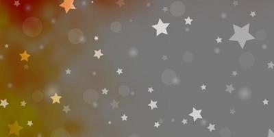 Light Orange vector layout with circles, stars.