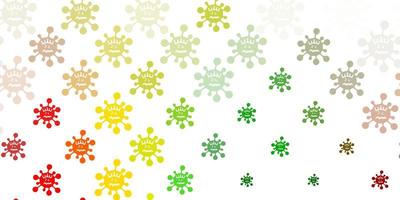 Light Green, Red vector texture with disease symbols