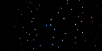 Dark Multicolor vector pattern with abstract stars.