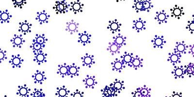 Light purple vector background with covid-19 symbols.