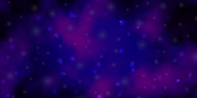 diseño vectorial de color púrpura oscuro con estrellas brillantes. vector