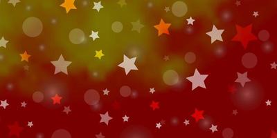 Light Red, Yellow vector template with circles, stars.