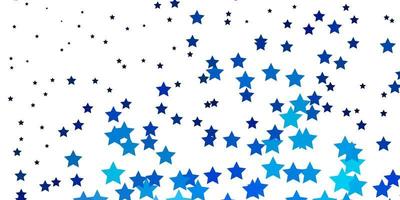 Light BLUE vector background with small and big stars.