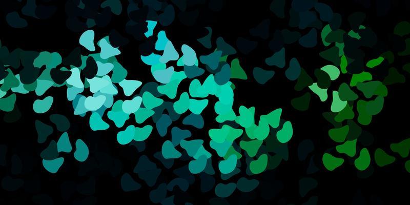 Dark blue, green vector texture with memphis shapes.