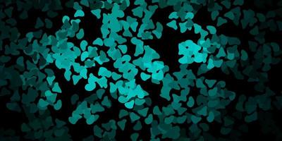 Dark green vector background with random forms.