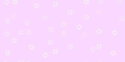 Light purple vector background with covid-19 symbols.