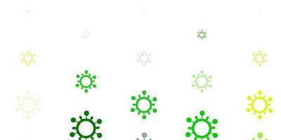 Light Green, Yellow vector backdrop with virus symbols