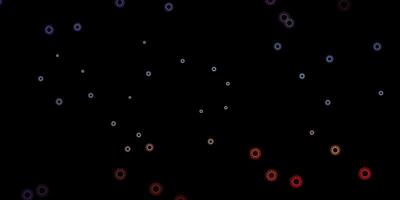 Dark blue, red vector backdrop with virus symbols.
