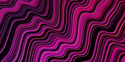 Dark Purple, Pink vector pattern with curved lines.