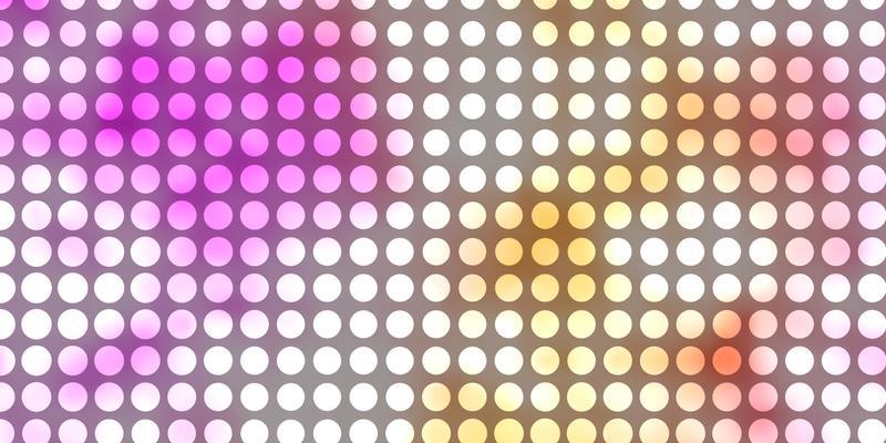 Light Pink, Yellow vector backdrop with circles.