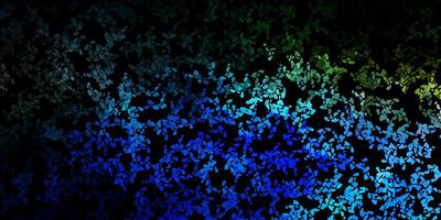Dark blue, green vector pattern with abstract shapes.