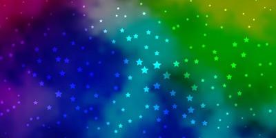 Dark Multicolor vector pattern with abstract stars.