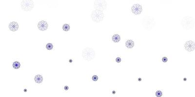 Light purple vector doodle background with flowers.