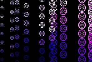Dark Pink vector background with occult symbols.