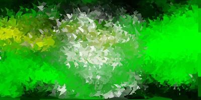 Light green, yellow vector triangle mosaic pattern.