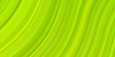 Light Green, Yellow vector background with curved lines.