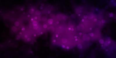 Dark Pink vector texture with circles, stars.