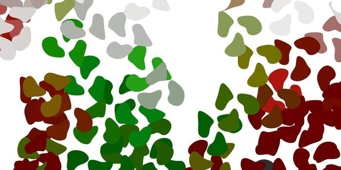 Light green, red vector backdrop with chaotic shapes.