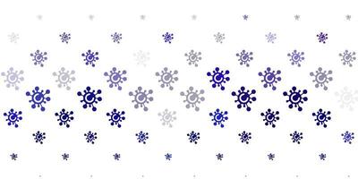 Light Purple vector background with covid-19 symbols