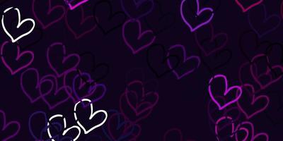 Light Pink vector background with hearts.