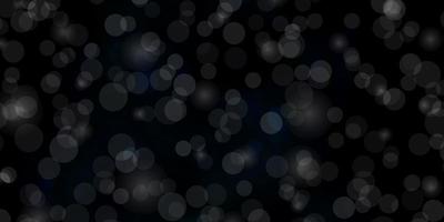 Dark BLUE vector background with circles.