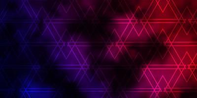Fondo de vector púrpura, rosa oscuro con líneas, triángulos.