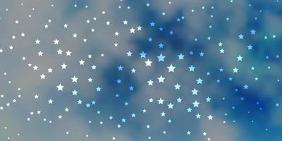 Dark BLUE vector template with neon stars.