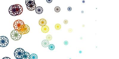 Light Blue, Yellow vector background with bubbles.