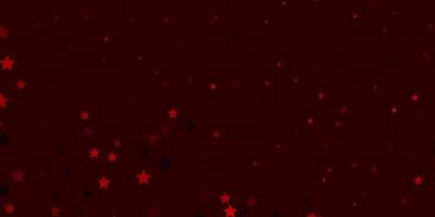 Dark Red vector texture with beautiful stars