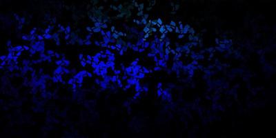Dark blue, green vector texture with memphis shapes.