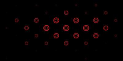 Dark Red vector texture with religion symbols.