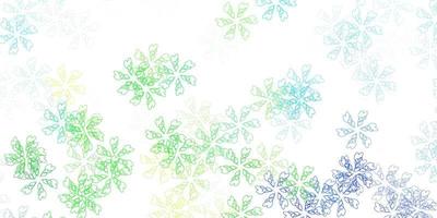 Light blue, green vector abstract texture with leaves.