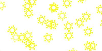 Light yellow vector background with covid-19 symbols