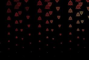 textura de vector rojo oscuro con símbolos religiosos.