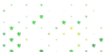 Light green, yellow vector background with covid-19 symbols