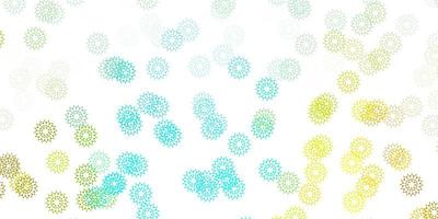 Light blue, yellow vector natural backdrop with flowers.