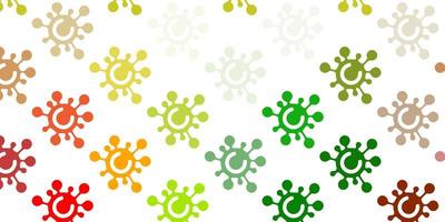 Light Green, Red vector texture with disease symbols