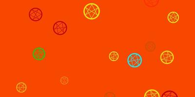 Light Blue, Yellow vector template with esoteric signs.