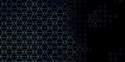 Dark BLUE vector background with lines, triangles.