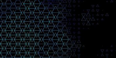 Dark BLUE vector background with lines, triangles.