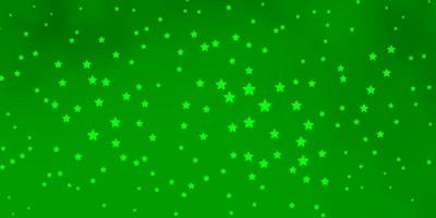 Dark Green vector background with small and big stars.