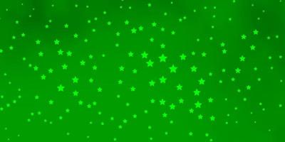 Dark Green vector background with small and big stars.