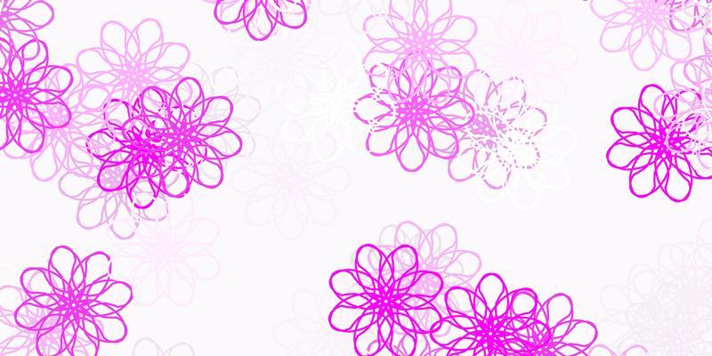 Light Pink vector doodle template with flowers.