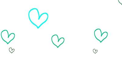 Light Green vector backdrop with sweet hearts.