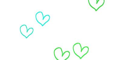 Light Green vector texture with lovely hearts.