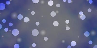 Dark BLUE vector texture with circles, stars.