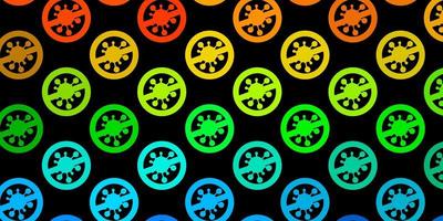 Dark Blue, Yellow vector pattern with coronavirus elements