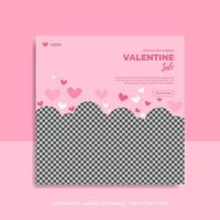 Valentine sale social media post template vector